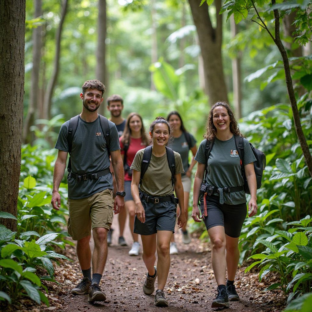 Group enjoying rainforest walk